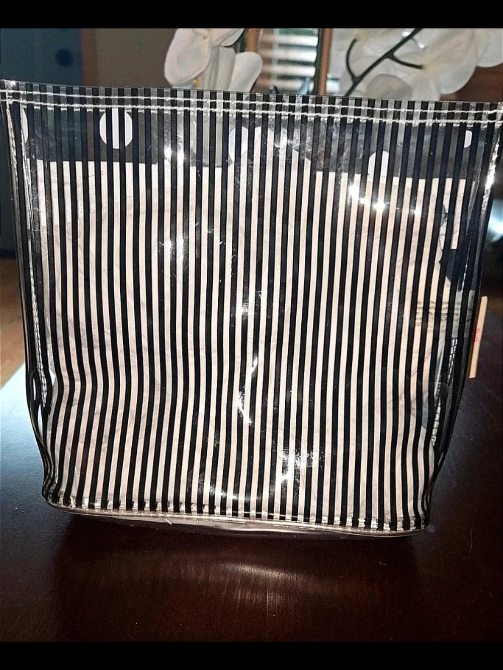 Get PINK'd Up! Clear Cosmetic Bag with Pink Polka Dots NWT
